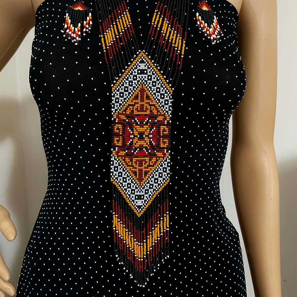 Handcrafted bead necklace earrings set